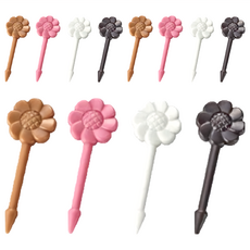 TORUNE 花朵水果叉 Set 12支 便當裝飾迷你小叉, 1組