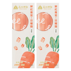 森林麵食 森林裸麵 鮮紅蘿蔔口味, 成分天然單純 Q彈麵條 耐煮不易爛 4入獨立包裝, 400g, 2盒