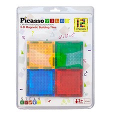 PicassoTILES 畢卡索 積木磁力片補充包 12片裝, 1組, 混合顏色