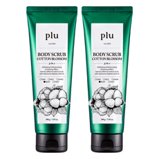 plu 身體去角質霜 Cotton Blossom, 3合1去角質, 滋潤和亮膚效果, 200g, 2條