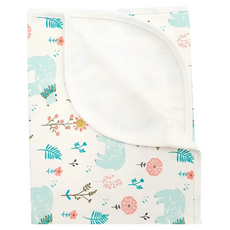 ELFIN DOLL 竹纖維三層嬰兒防水隔尿墊 - 花朵小熊, 60 x 90cm, 1個