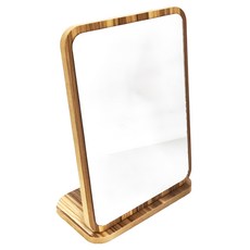 E.dot 簡約木質折疊化妝鏡 小號 22x16x10cm, 原木色