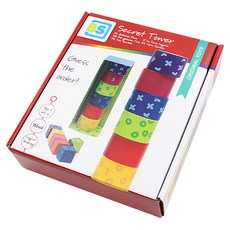 BS Toys 賓果塔 圓柱賓果積木*12+提問方塊積木*12+隱藏盒*2, Multicolor, 1盒