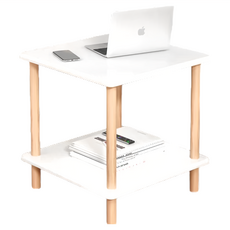 U-mop 雙層沙發邊桌, 40x40x53公分,暖白色