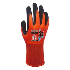 WONDER GRIP 多給力 COMFORT 升級可觸屏乳膠防滑工作手套 WG-310RT, L, 紅色 + 黑色, 1雙