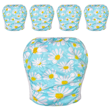 我家寶貝 嬰幼童調節式內褲型泳褲 小雛菊, 0-3歲, 5件