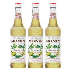 MONIN 莫寧 黃香蕉風味糖漿，適用於調酒、咖啡、花茶、茶飲、氣泡水、烘焙, 700ml, 3瓶