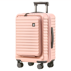 KOLKO 前開行李箱, 20/24/28吋, 聚碳酸酯PC材質, 萬向輪, TSA海關鎖, 24吋, 玫瑰粉, 1個