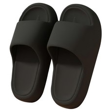 EVA踩屎感超厚休閒拖鞋, 典雅黑, 255mm