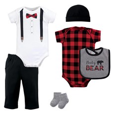 LITTLE treasure 彌月禮盒組 嬰兒短袖包屁衣長褲套裝6件