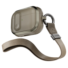 MAGEASY Odyssey AirPods 4耳機殼 抗衝擊磁扣手繩 保護殼, 單一商品, 金屬沙, 1個