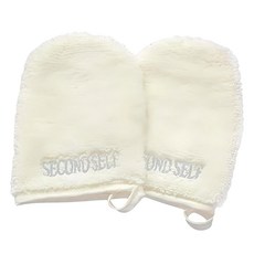 SECOND SELF 親膚細緻洗顏手套 2個, 米白色, 1組