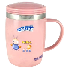BuBee小蜜比炫光雙層杯 0.5L台灣製造 #304不鏽鋼 保溫保冷水杯, 粉色, 1個