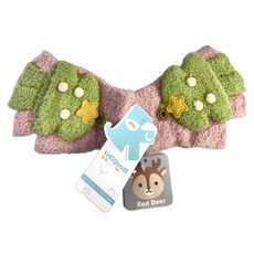 KoriDeer 可莉鹿 嬰兒童聖誕系列保暖針織毛線兩用翻蓋五指露指手套, 340 x 260 x 350mm, 聖誕樹 + 粉色