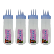 百貨King 小凱薩沙拉瓶, PP瓶蓋, PE瓶身, 台灣製造, 6x6x17.4公分, 280ml, 4瓶