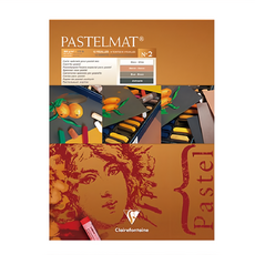 Clairefontaine CF-PASTELMAT PAD N°2 粉彩砂卡紙本 上方封膠 CF-96008 白色/棕色/茶红色/灰色 360g, 12張