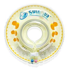 Swimava 嬰兒游泳脖圈 黃色小鴨款 內含手持充氣筒 上下都有安全扣 脖圈內有鈴鐺, 1個