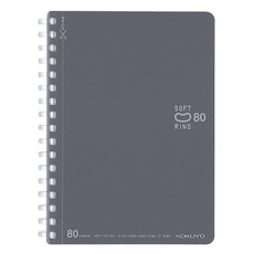KOKUYO 國譽 軟線圈點線筆記本 A6 80頁, 灰色, 1本