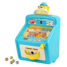 小熊迷你彈珠台遊戲機 帶聲光音效 隨機倍率 兒童益智玩具 藍色, 1組