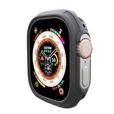 elkson 軍規級防水耐震保護殼 + 保護貼套組, 1組, 鯊魚灰, AppleWatch QuattroMax Ultra 49mm