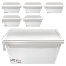 FUDOGIKEN 不動技研 手把附蓋收納盒 - 4.7L, W15.7 x D31.2 x H16cm, 白色, 6個