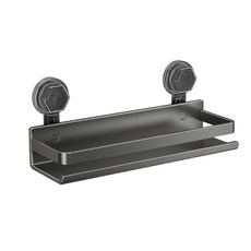 小麥購物 吸盤置物架 C608 30cm 515g, 1個, 槍灰色