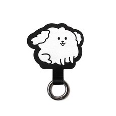 ekax 玩趣造型手機掛繩夾片 輕鬆展現個人風格, 棉花狗, 1入