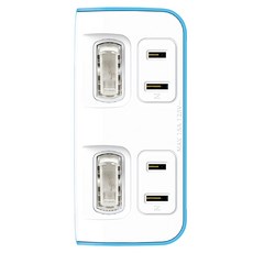 Tyson 太順電業 2切2座 2P便利型 節能小壁插 TS-022A 碧藍色, 1個