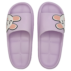WUWU 可愛動物厚底拖鞋, 紫色, 24, 1雙