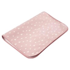 純棉表層透氣防水可水洗寶寶隔尿墊60*90cm, 桃粉愛心, 1個