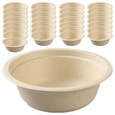 Highching 高精 植纖紙碗 原色 350ml, 1包, 100個