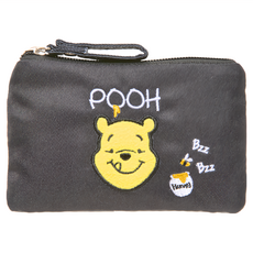 Winnie the Pooh 小熊維尼 票卡零錢包 拉鍊, 13 x 8.5cm, 黑色
