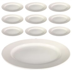 TATUNG 大同磁器 長皿 8吋 單色 10入組 - 優質磁器餐盤, 10個