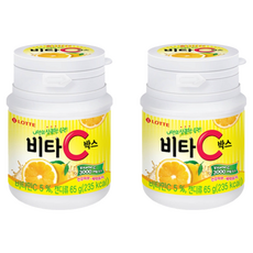 LOTTE 樂天 檸檬糖 維他命C豐富 檸檬口味酸甜可口 瓶裝輕巧方便攜帶, 65g, 2罐