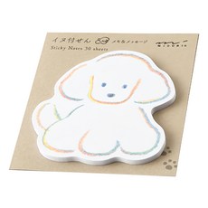 MIDORI 療癒便利貼 可愛造型 辦公學習記事好幫手, 小狗造型, 30張, 1本