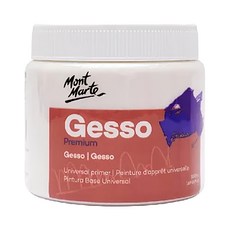 Mont Marte 蒙瑪特 壓克力媒介 Gesso 白色打底劑 適用於帆布、紙板和木材, 500ml, 1個
