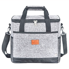 捷華 保溫包, 15公升(B-8025) 900D磨砂牛津布 高密度珍珠棉 PEVA環保材質, 1個, 31 x 30 x 20cm, 灰色