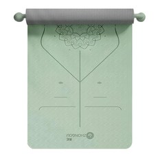 ZHONGOU 長紅 TPE加厚款正位線防滑雙色瑜珈墊 TP189015 贈綁帶+背袋+拉力繩或拍拍球(顏色款式隨機), 綠色, 1組