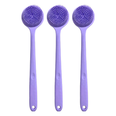 新款輕量級好幫手矽膠洗澡刷(薰衣草紫), 38x8x3.5cm, 1支, 3支