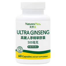 NaturesPlus 天然佳 高麗人蔘精華膠囊 500mg, 1罐, 60顆