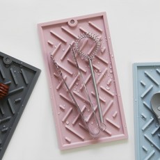 ade.l 人字紋迷你矽膠瀝水墊 218x119x6 毫米, 粉色, 2個