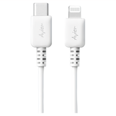 Avier COLOR MIX USB-C-Lightning 高速充電傳輸線, 支援3A, MFi認證, 1m, 白色, 1條