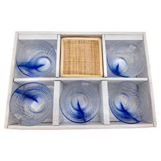 TOYO-SASAKI GLASS 東洋佐佐木 流舞冷茶杯 5入組 附杯墊 91 x 66mm, 097137, 1個