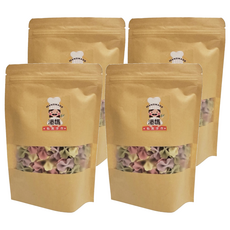 港媽私房手作 純天然蔬果手工蝴蝶麵，嚴選素材，低鈉無添加，口感Q軟，適合十個月以上寶寶, 150g, 4包