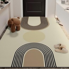 防滑PVC皮革玄关地垫 可擦拭, 花田, 1個