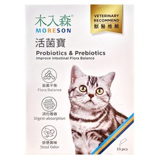 MORESON 木入森 貓咪活菌寶 益生菌, 15包, 2g, 腸胃保健, 1盒