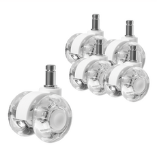 居家系列 辦公椅2吋萬向PU輪5入組-晶透水晶白, 1組