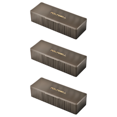 POLYWELL 寶利威爾 數據線收納盒 7格加長款 PW15-T65-0645, 3個, 半透明黑