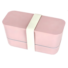 TAKENAKA SUKITTO系列 可微波分隔雙層保鮮盒 600ml-粉色, 1個