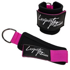 Lexports Fitness 勵動風潮 重量訓練 腳踝綁帶Set, 專業級, 2個/組, 蜜桃粉